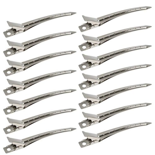 Bantoye Duck Bill Clips - 3.5 Inches Rustproof Metal Alligator Hair Styling Clips | Silver, 24 Packs