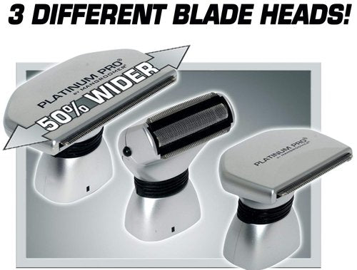 MANGROOMER Platinum Pro Back Shaver - 3 Flex Heads, Power Hinge & Extreme Reach Handle | 4-Piece Set