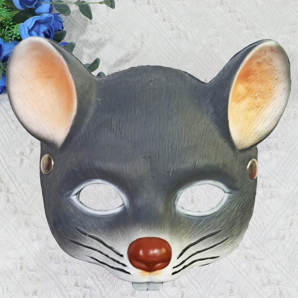 NOLITOY Adults Rat Head Masks Animal Masks for Halloween Costume Party Props Grey Face Maskes