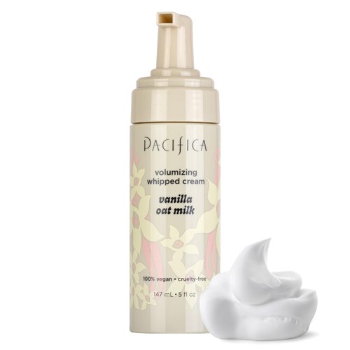 Pacifica Hair Mousse - Vanilla Oat Milk – Light Hold for Soft Volume & Hydration with Touchable Hold, Delightful Vanilla Scent, Vegan & Cruelty-Free, 5 fl oz