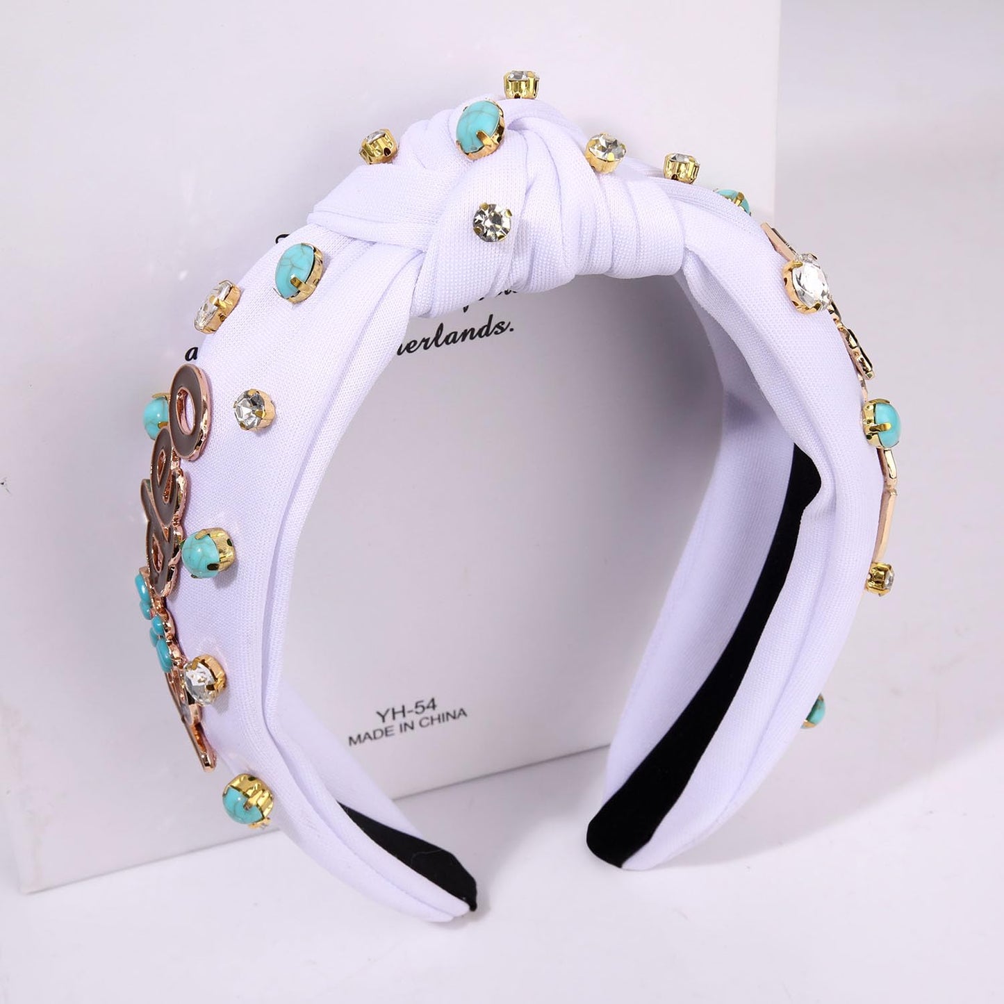 MOLOCH Western Headband Cowgirl Headband for Women Cowboy Boot Rodeo Knotted Headband Crystal Jeweled Top Knot Hairband Western Country Concert Hair Accessories Bachelorette Outfit Gifts