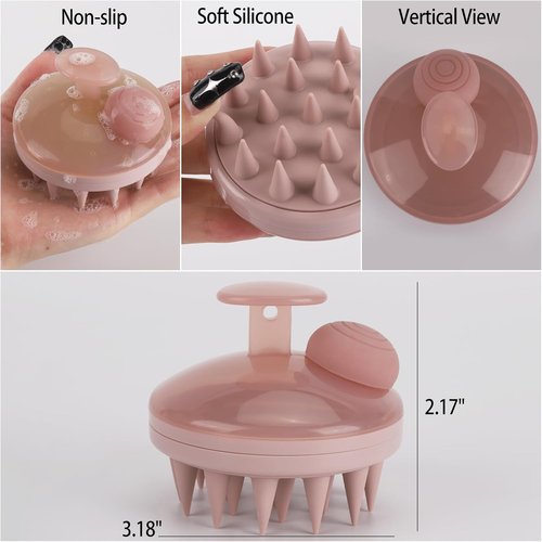 BTYMS Hair Scalp Scrubber - Silicone Shampoo Brush with Dispenser for Dandruff Removal