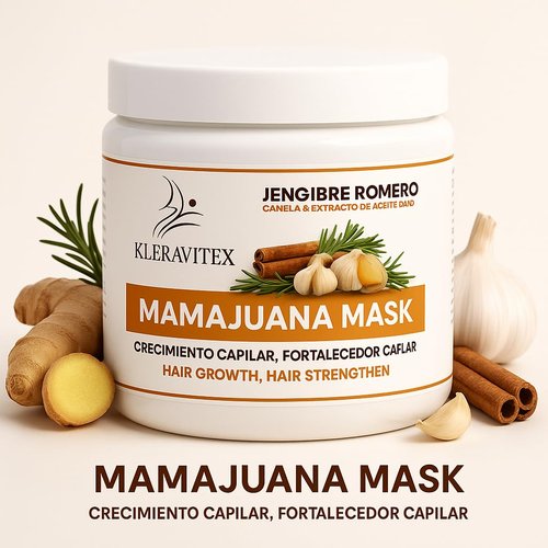 Kleravitex Mamajuana Hair Mask - Deep Conditioning Treatment with Ginger & Rosemary - 60 OZ Paraben & Sulfate Free for Dry, Damaged Hair Growth