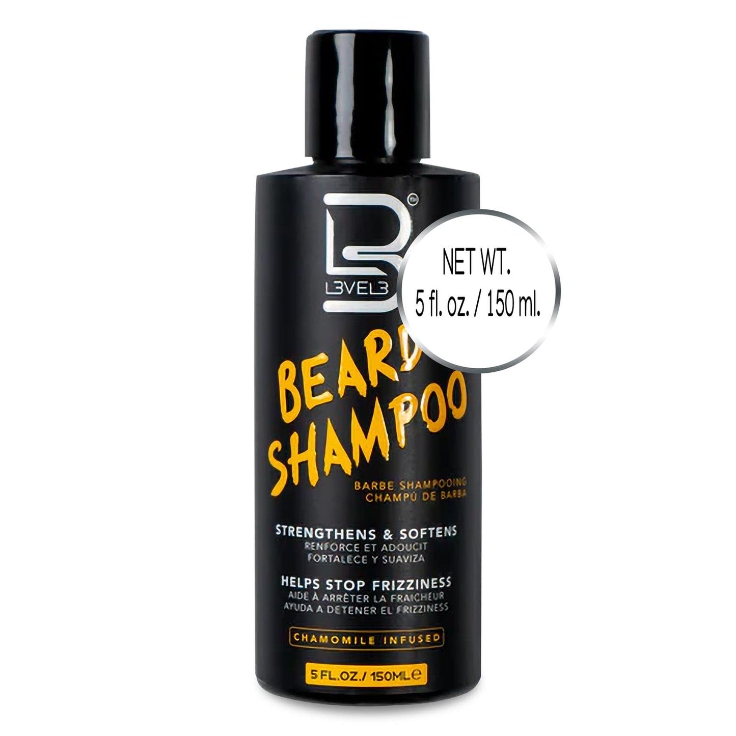 L3 Level 3 Beard Shampoo - Cleanse and Nourish your Facial Hair - Softens and Tames Frizzy Beards