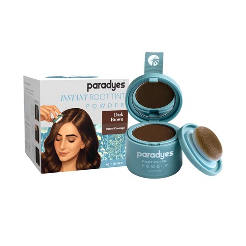 Paradyes Instant Root Tint Hairline Powder - Dark Brown Root Touch Up for Gray Coverage - 24-Hour Stain-Proof - 0.14 Ounce