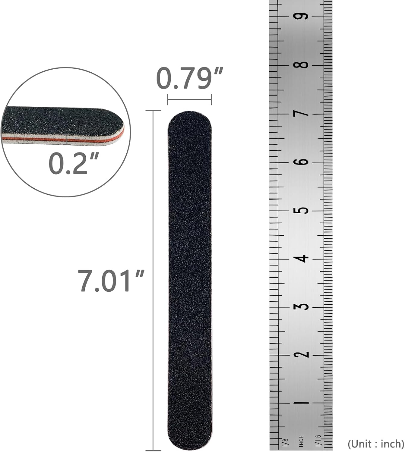 Skiennix 24 Pack Emery Boards - 100/180 Grit Nail Files for Acrylic & Natural Nails, Black