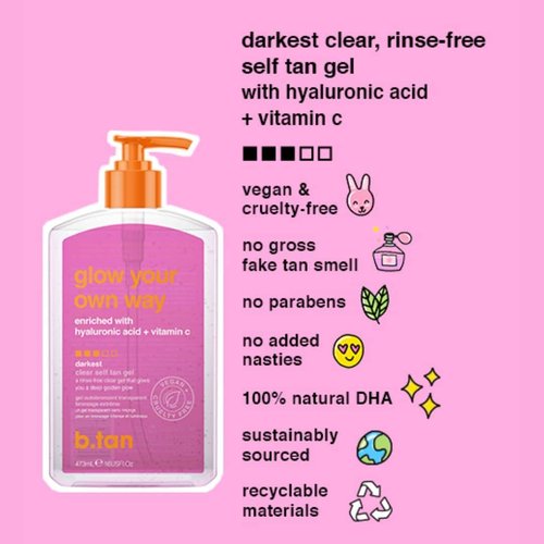 b.tan Self Tan Gel & Face Mist Kit - Transfer-Resistant Tanning Gel with Gradual Tan Mist
