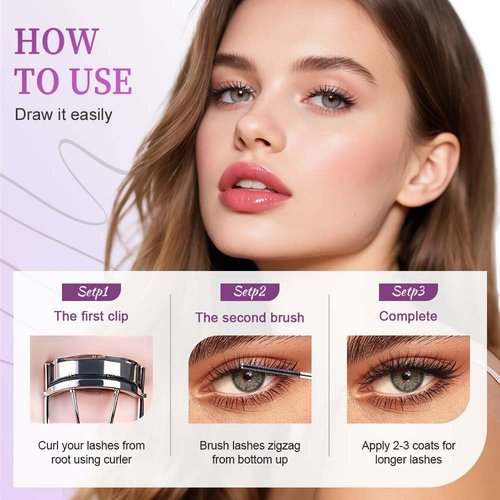 Iron Wand Mascara - 2025 Upgraded Waterproof Metal Wand for Long-Lasting 3D Curling Lashes | Black