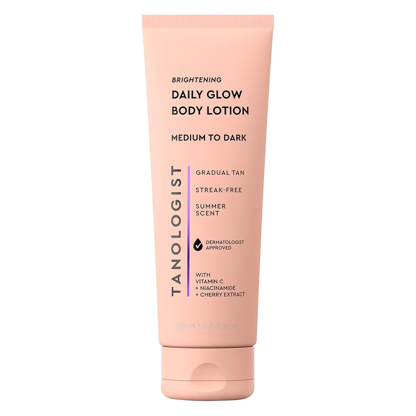 Tanologist Brightening Daily Glow Body Lotion - Medium/Dark Gradual Tanning, Streak-Free & Natural Finish, 8.45 fl. oz