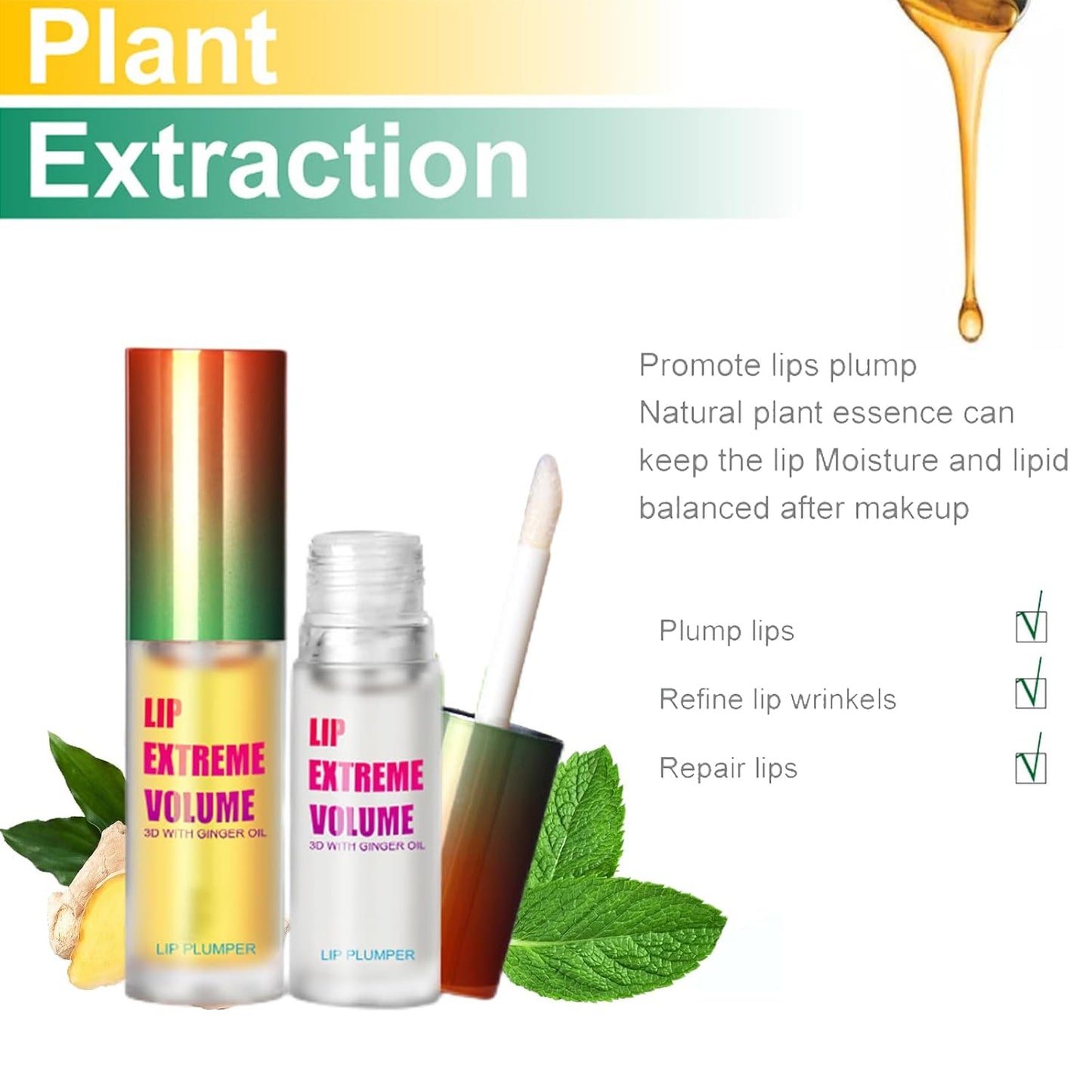 Skiennix Lip Plumper Set - Extreme Plumping Lip Gloss for Thicker, Fuller Lips - Moisturizing Formula