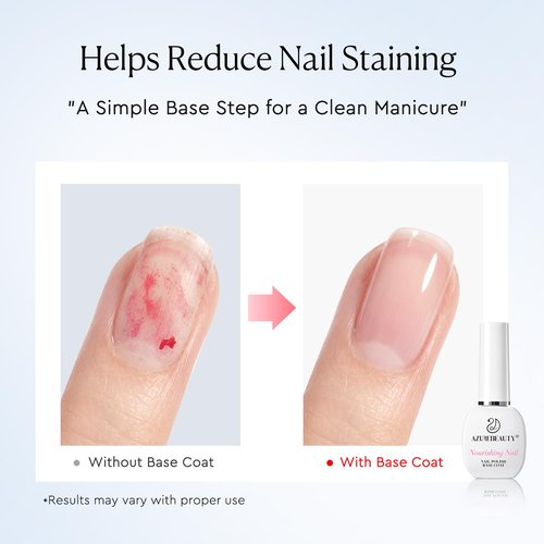 AZUREBEAUTY Base Coat Nail Polish - Clear Quick Dry Formula for Smooth Application | Lightweight Manicure Base