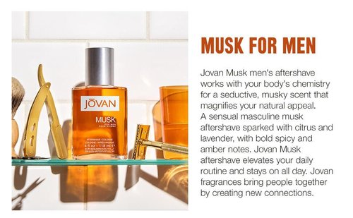 Jovan Musk for Men Aftershave - Long Lasting Fragrance with Carnation, Lavender & Amber | 8 fl oz