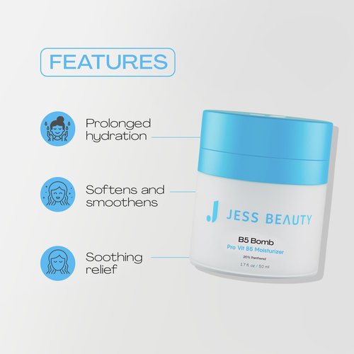 JESS BEAUTY B5 Bomb Pro Vitamin B5 Face Moisturizer - Hydrating Vegan Cream | 50 ml