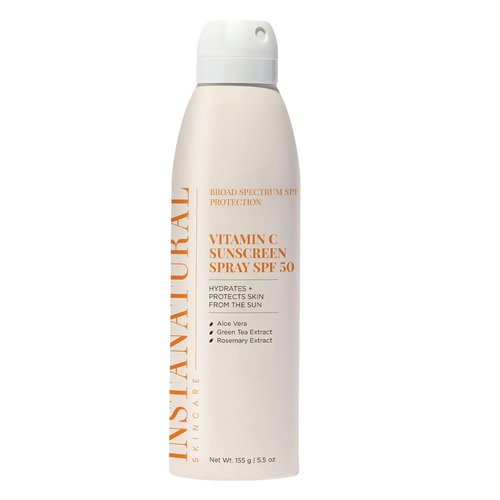 InstaNatural Vitamin C SPF 50 Sunscreen Spray - Brightening & Hydrating Sunblock with Aloe Vera | 5.5 Fl Oz