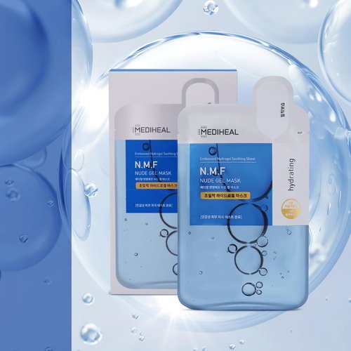 Mediheal NMF Nude Gel Mask - 10 Pack Moisturizing Hydrogel Sheets for Cooling Hydration