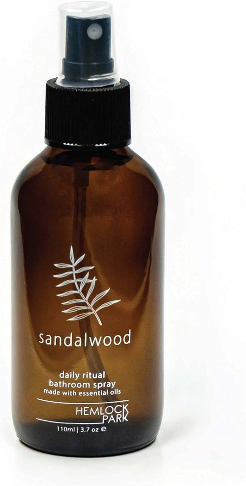Hemlock Park Sandalwood Room & Linen Spray - Botanical Mist with Essential Oils | 4 oz Glass Bottle