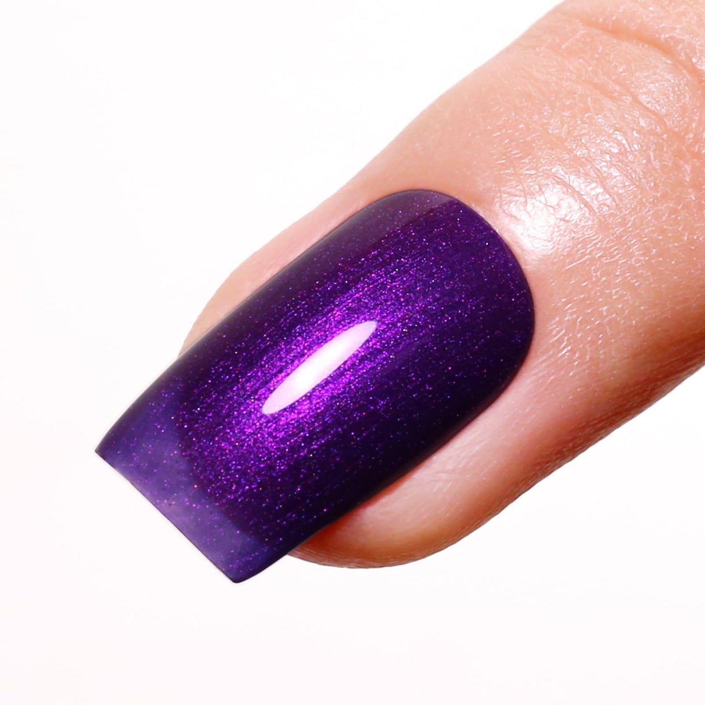 Firedeep Glitter Purple Gel Nail Polish 16ML Big Bottles Pearl Purple Metal Pearl Effect UV/LED Soak Off Gel Polish for Nail Art Manicure DIY 1Pcs