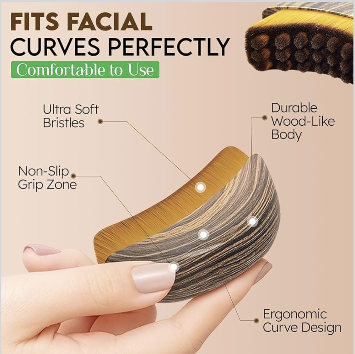 Wutre Lymphatic Drainage Face Brush Set - Natural Soft Bristle for Contouring & Detox | Anti-Puffiness Massager
