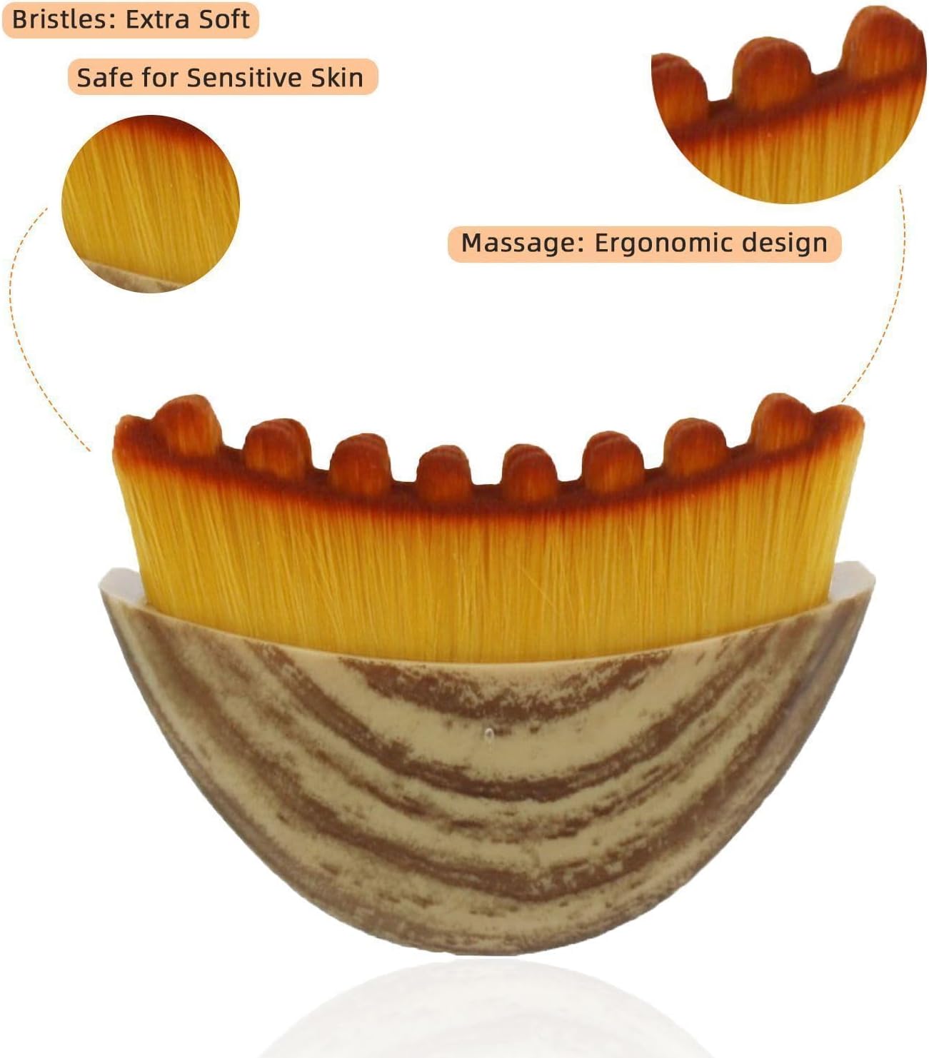 Skiennix Lymphatic Face Brush - 2-in-1 Manual Massager for Drainage & Cleansing | Soft Bristles for Contouring & Anti-Puffiness