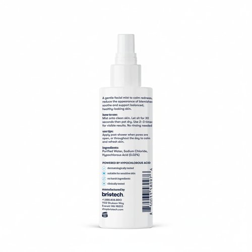 BRIOTECH Renew Toner, Hypochlorous Acid Spray, Minimize Appearance of Blemishes, Soothing Facial Mist for Sensitive Skin, Calm Redness & Bumps, Vegan, 2 fl oz Travel Size (2 Pack)