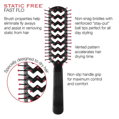 **Cricket Hair Brush - Static-Free Fast Flo Vent for Effortless Blow Drying & Styling | Light Pink**