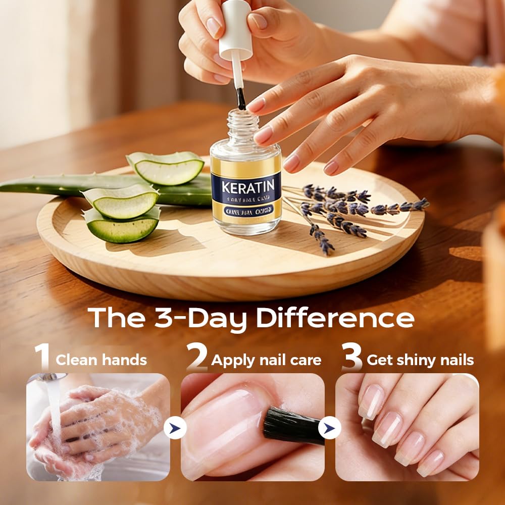 Skiennix Keratin Nail Care Oil - 2026 Moisturizing Cuticle Treatment for Dry & Brittle Nails | 3-Pack