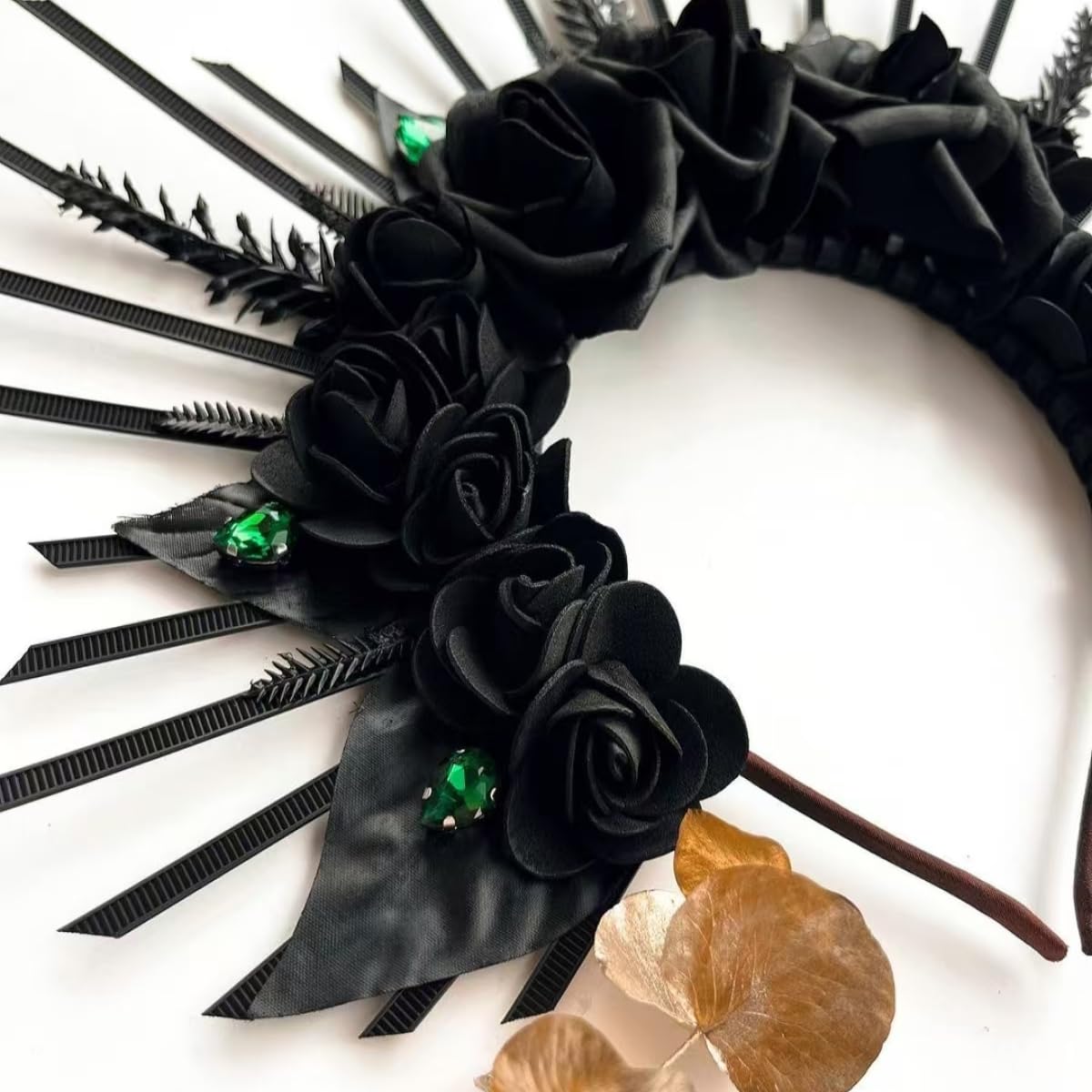 Bubbmi Black Women Goddess Halo Crown Headband Halloween Costume Renaissance Party Cosplay Photoshoot Headpiece