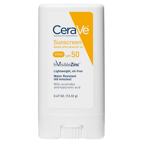CeraVe Mineral Sunscreen Stick SPF 50 - Broad Spectrum Protection with Hyaluronic Acid & Ceramides | Fragrance-Free, Oil-Free