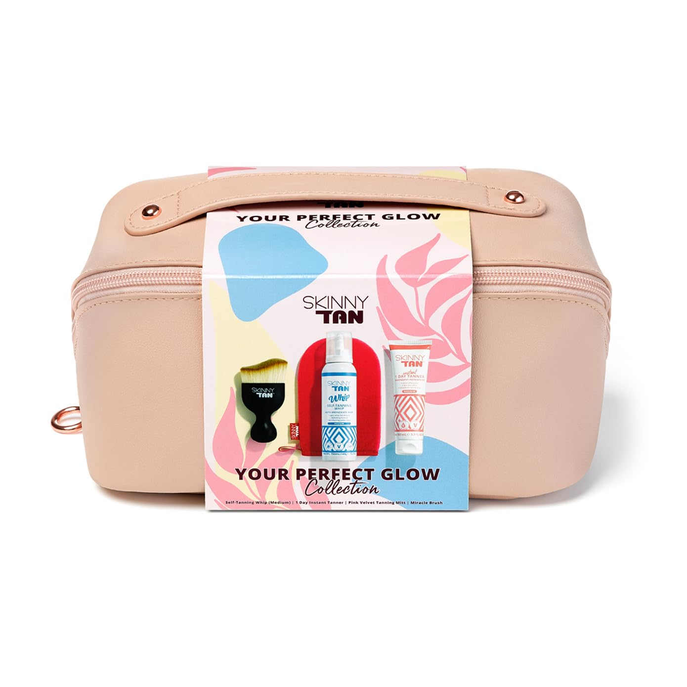Skinny Tan Your Perfect Glow Collection Set - 4 Pc Gift Set with Self Tanning Whip & Instant Tanner