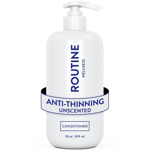 Routine Wellness Anti-Thinning Deep Conditioner for Thinning Hair to Reduce Breakage - CLINICALLY TESTED Formula with DHT Blockers Saw Palmetto, Nettle Oil - Unscented Conditioner