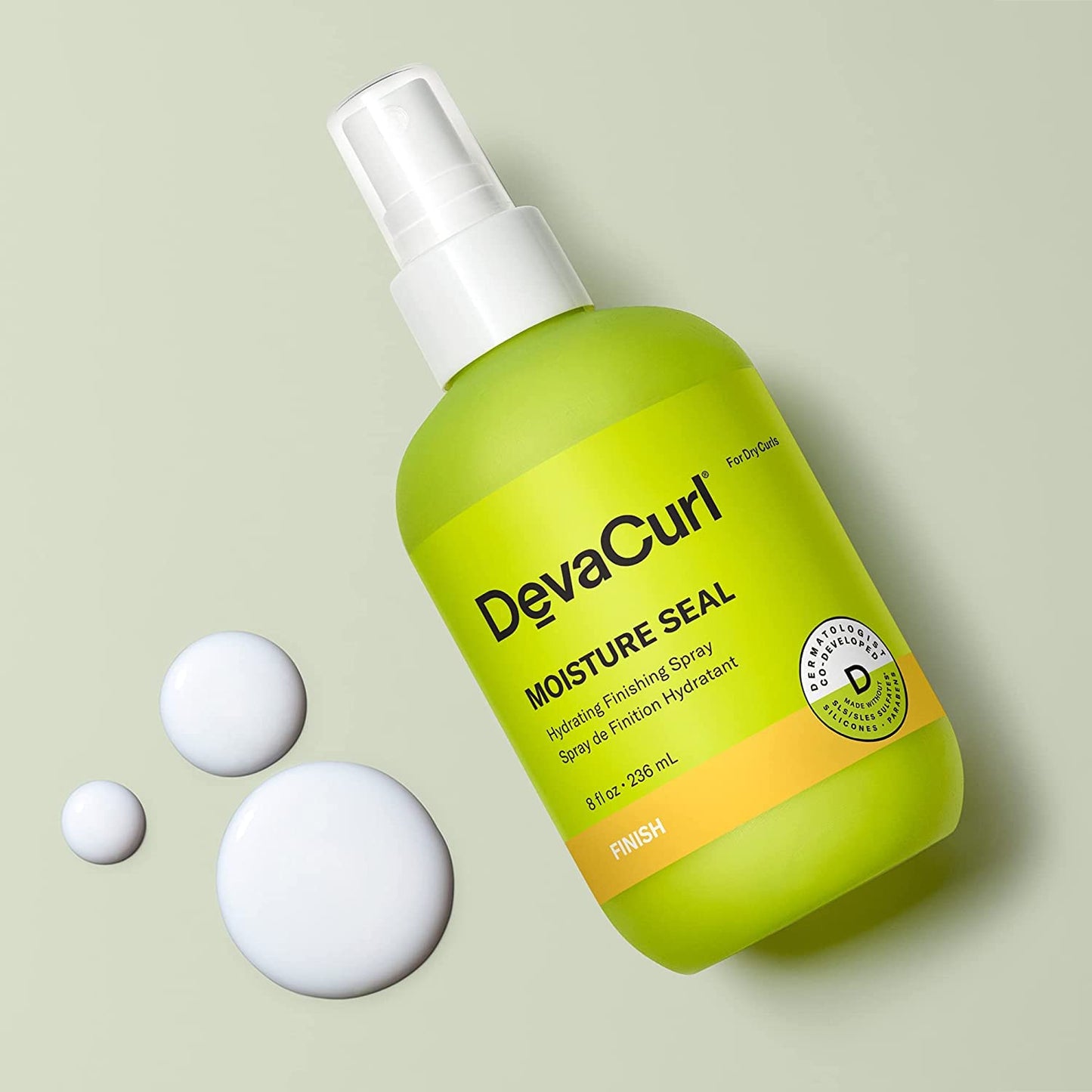 DevaCurl Moisture Seal Hydrating Finishing Spray - Bright Breeze, 8 Fl. Oz. for Soft, Shiny Hair