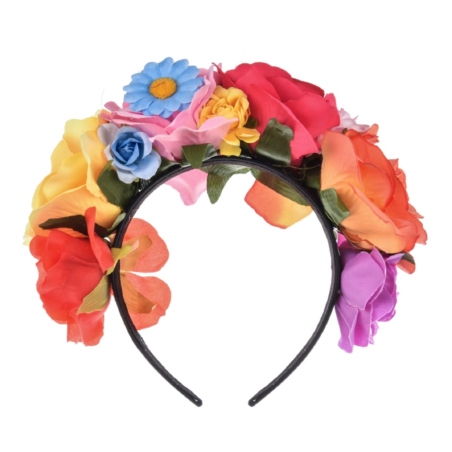 Vividsun Rose Flower Headband Floral Crown Day Of The Dead Headpiece (C colorful)