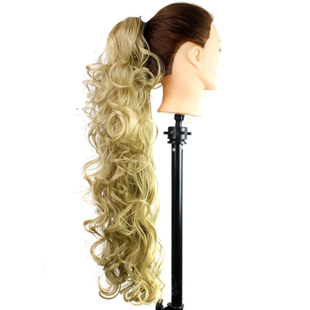 Aixingxing Women's Claw Clip in Ponytail Extension 31",Women's Curly Pony Tail Hair Synthetic Hair Claw Clip Ponytail Wavy Long Curled in Hair Fluffy¬ Tangled Wave Hairpiece for Womens (24)