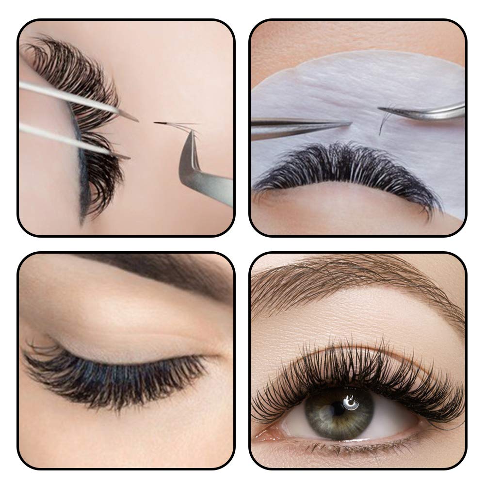 B&Qaugen 3D-C-0.10 Long Stem Premade Volume Eyelash Extensions, 15 mm, Cruelty Free, Individual