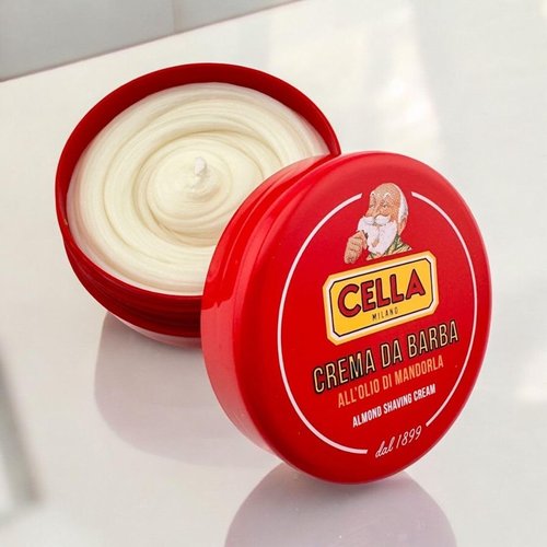 Cella Milano Almond Shaving Cream - Premium Tallow-Based Wet Shave Soap for Men | Rich Moisturizing Lather (5.2 oz / 150g)