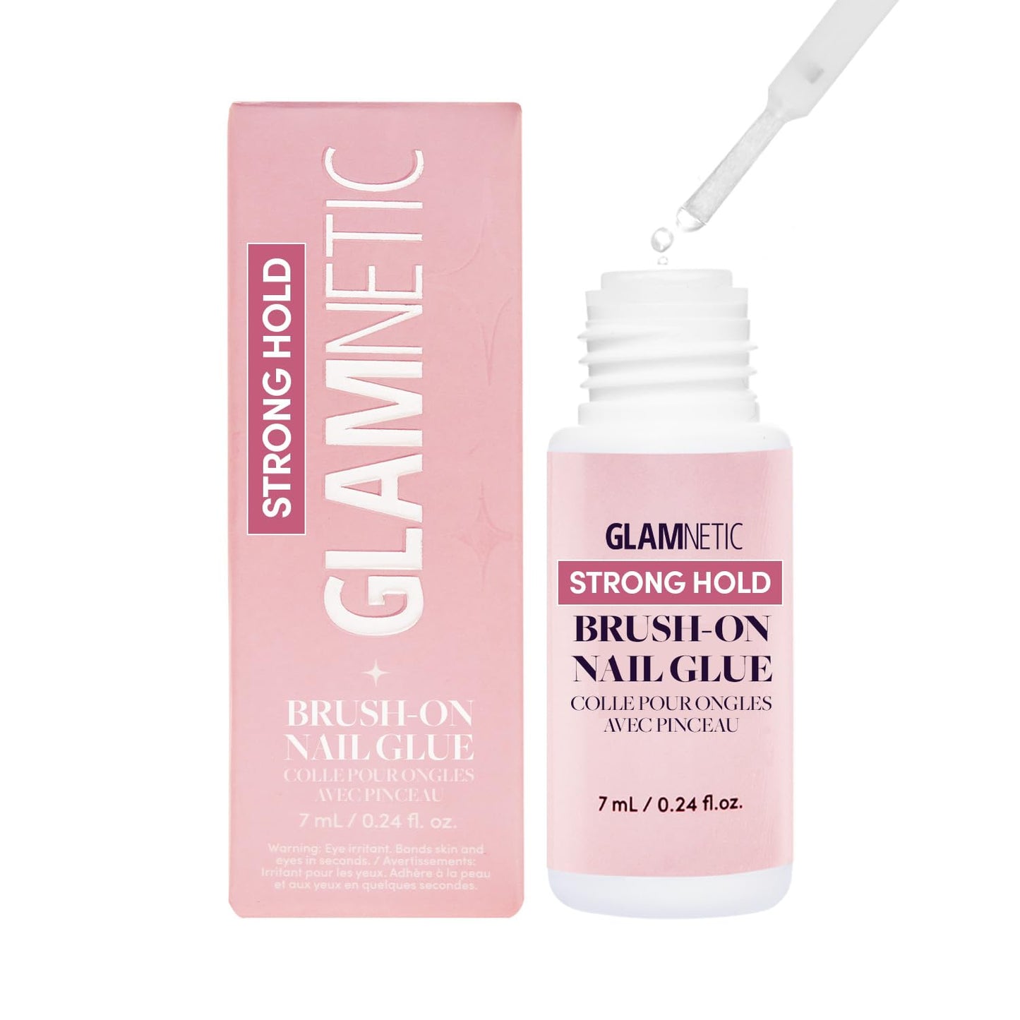 Glamnetic Super Strong Nail Glue - Brush Tip Applicator for Mess-Free, Travel-Friendly Use | 0.24 fl. oz.