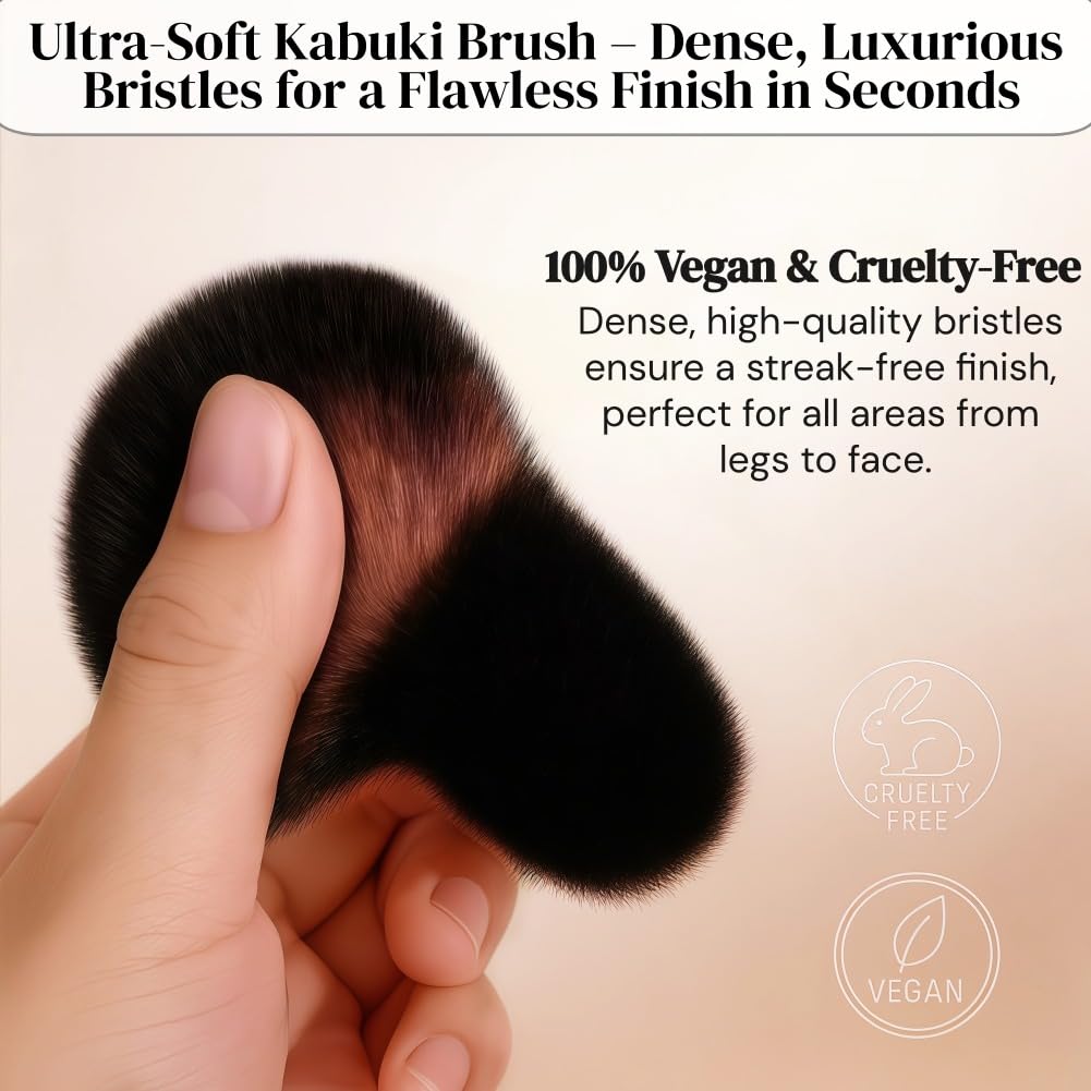 Skiennix Self Tanner Blend Brush - Professional Kabuki Brush for Flawless Streak-Free Tanning Application