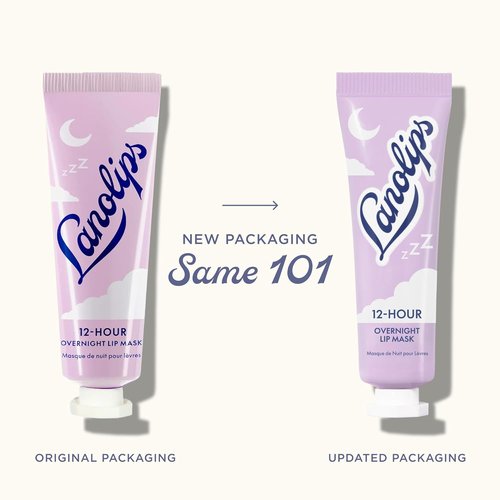 Lanolips 12 Hour Overnight Lip Mask - Hydrating Lip Balm with Hyaluronic Acid & Vitamin C - Restore & Soften While You Sleep - Cruelty-Free (0.52 oz / 15 g)