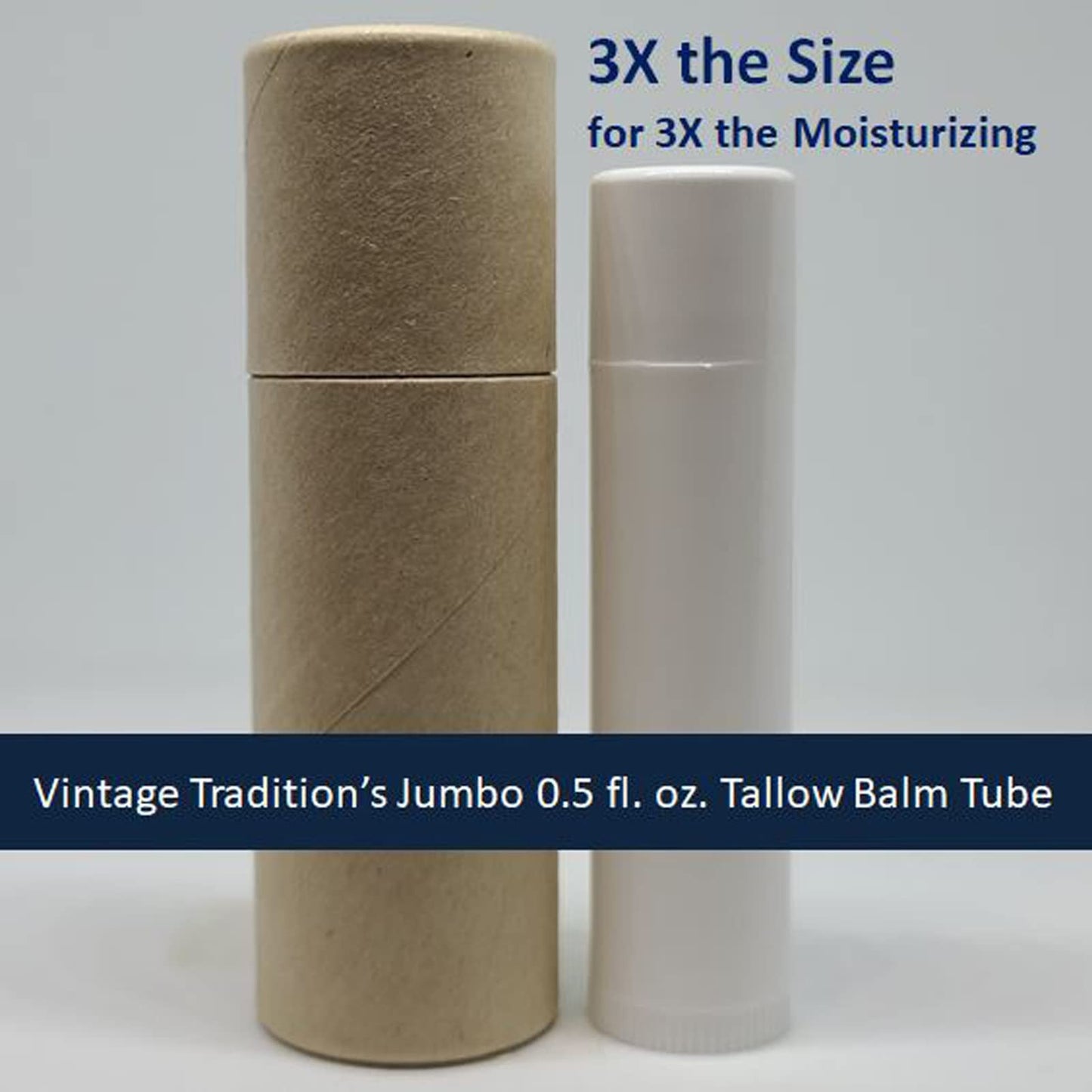 Vintage Tradition Moisturizing Beef Tallow Lip Balm – Tube Lip Moisturizer with Vanilla Extract Hydrates & Soothes Dry Lips – Grass-Fed Tallow Balm for Skin Care, 0.5 Fl. Oz.