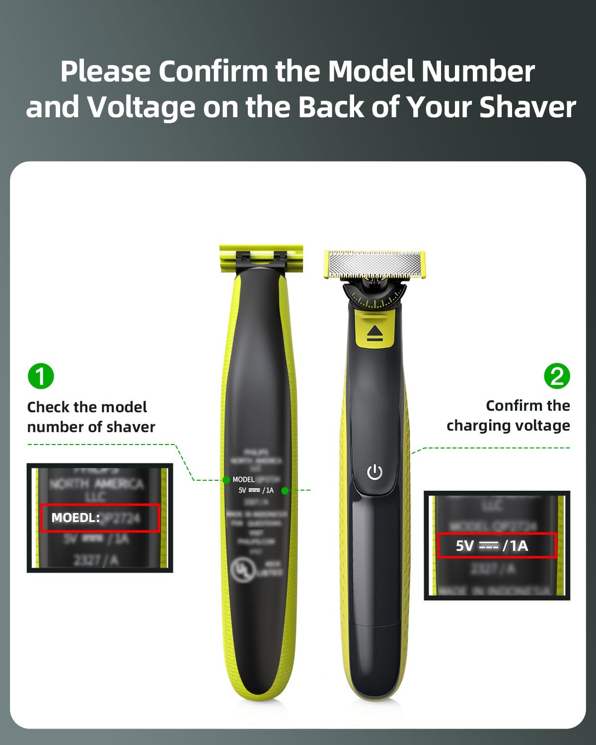 Superer 5V USB Charger Fit for Philips Norelco One Blade