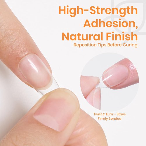 Beetles 2Pcs*20g Solid Nail Glue Gel, Tipex Soft Nail Tips Glue Super Strong for Acrylic Nails Extension Fake Nails Clear Press On Nails, Spring Nail Art, U V Light Required
