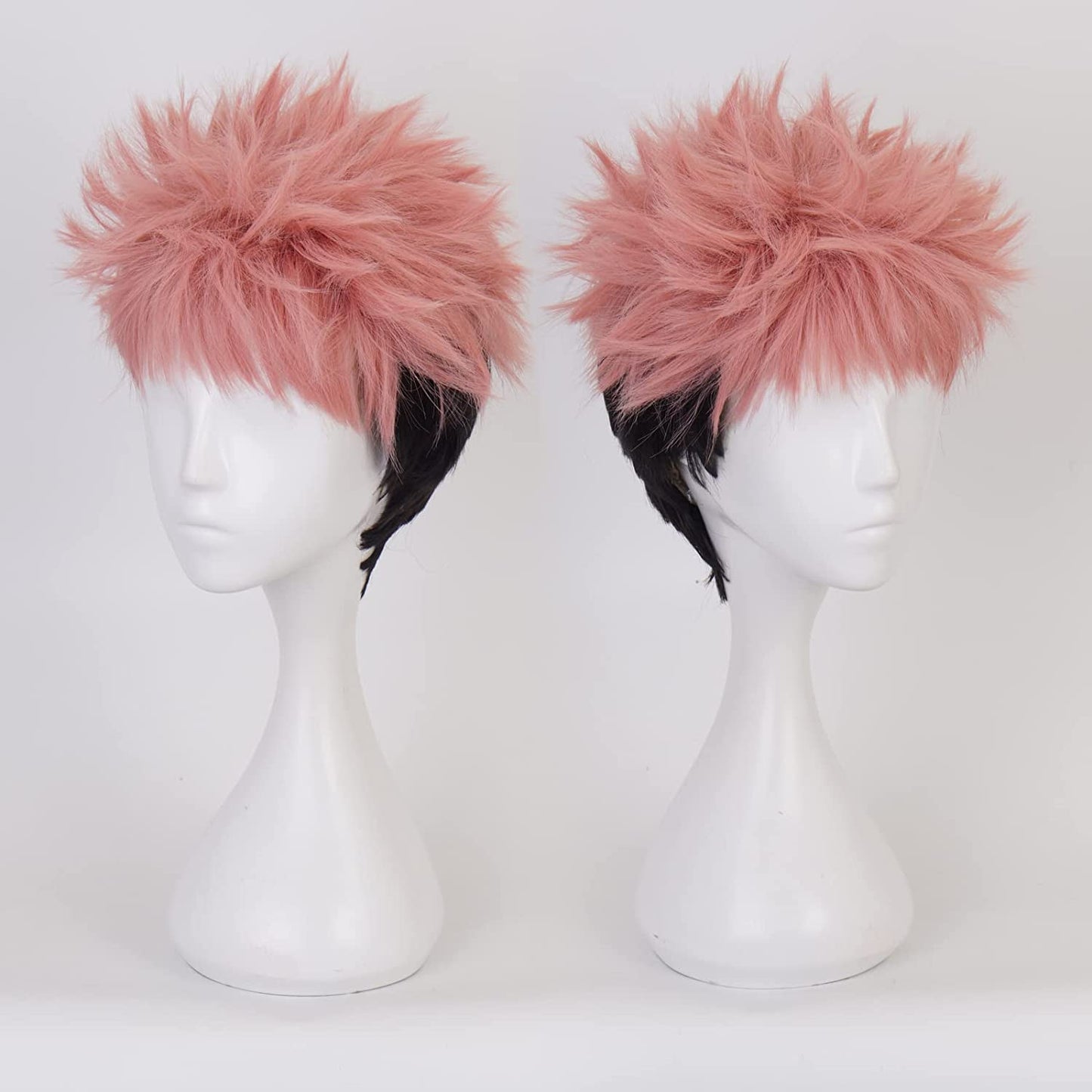 XiongXiongLe Anime Wig Cosplay Jujutsu Kaisen Yuji Itadori Pink Black Short Costume Hair Replacement Wigs For Girl Boy Party Halloween Christmas(Yuji Itadori)