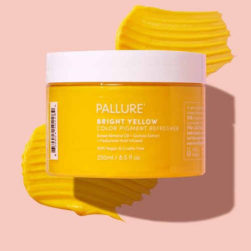 Pallure Color Pigment Refresher Mask - Semi-Permanent Hair Color Depositing Conditioner | 8.5 Oz Bright Yellow