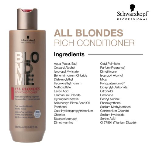 BlondMe All Blondes Rich Conditioner - Nourishing Treatment for Normal to Coarse Color-Treated Blonde Hair (300ml)