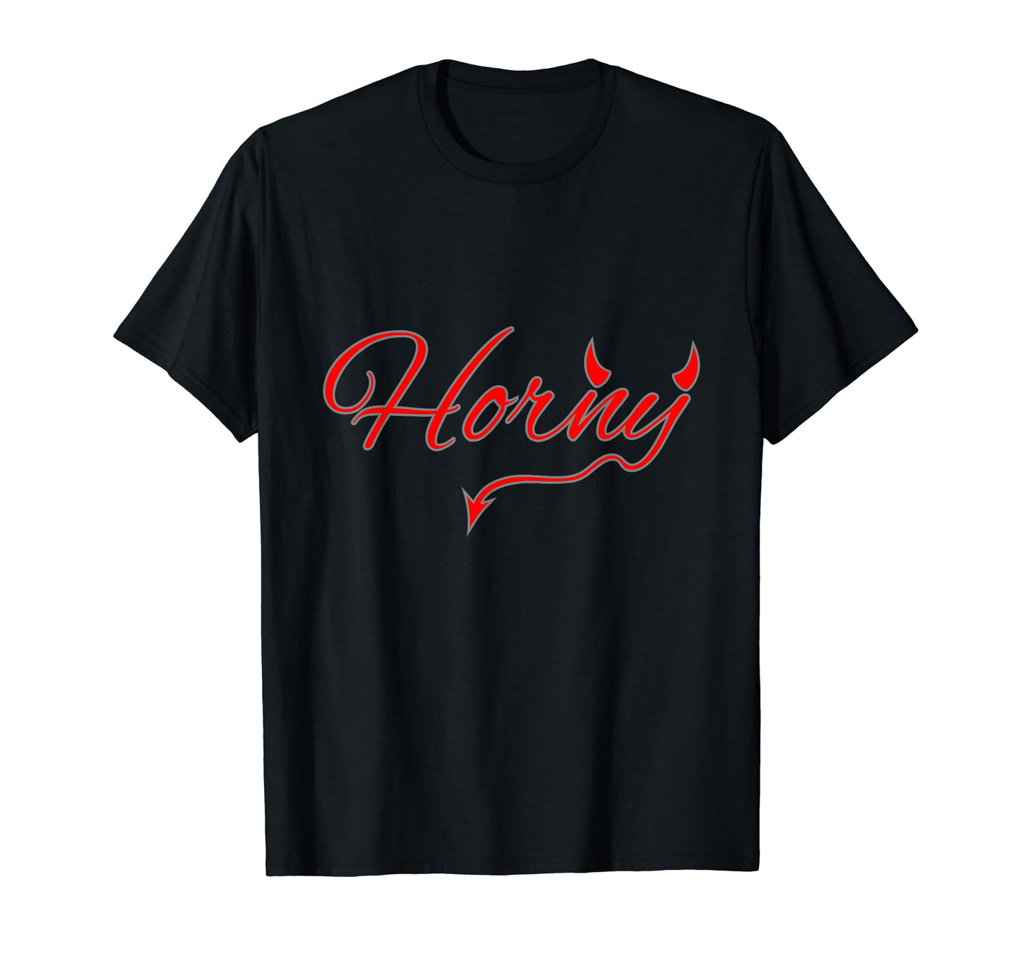 Halloween Devil Horns Dirty Pun Devil Horny Costume T-Shirt