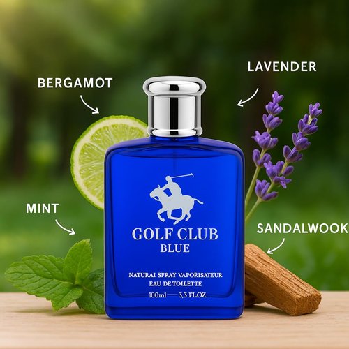 Men's Perfume, Sports Fragrance Eau de Toilette, Blue Glass Bottle, Long-Lasting, Elegant & Luxurious Cologne for Men (100ml)