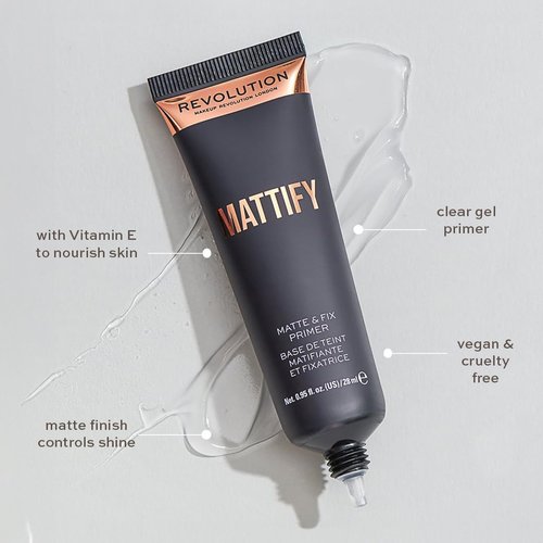 Makeup Revolution Mattify Face Primer - Lightweight Translucent Formula for Smooth Complexion | 0.94 Fl Oz