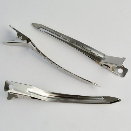 Bantoye Duck Bill Clips - 3.5 Inches Rustproof Metal Alligator Hair Styling Clips | Silver, 24 Packs