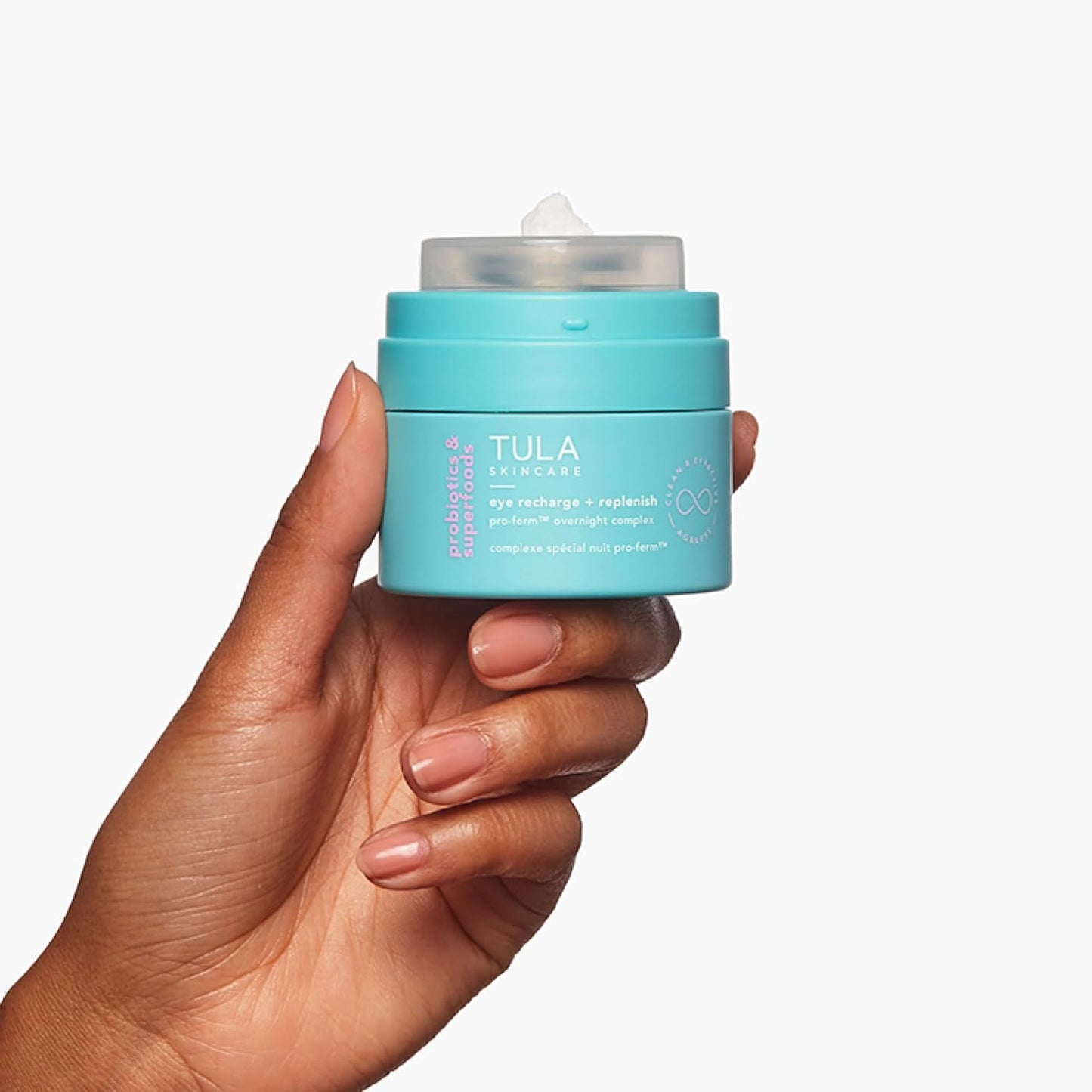 TULA Skin Care Eye Recharge + Replenish - Pro-Ferm Overnight Eye Cream with Retinal, Protects & Intensely Hydrates, Minimizes the look of Fine Lines & Wrinkles, 0.5 Fl. oz.