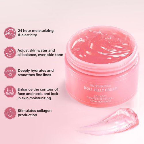 BOLI Collagen Jelly Cream - Hydrating Moisturizer with Niacinamide & Hydrolyzed Collagen (120g)
